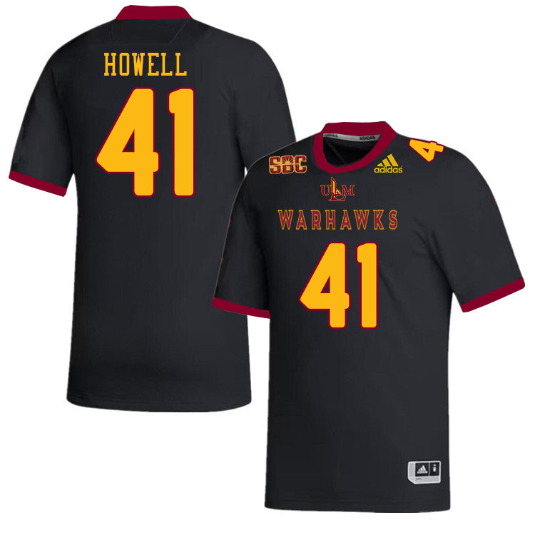 #41 Dylan Howell Louisiana-Monroe Warhawks College Football Jerseys Stitched-Black